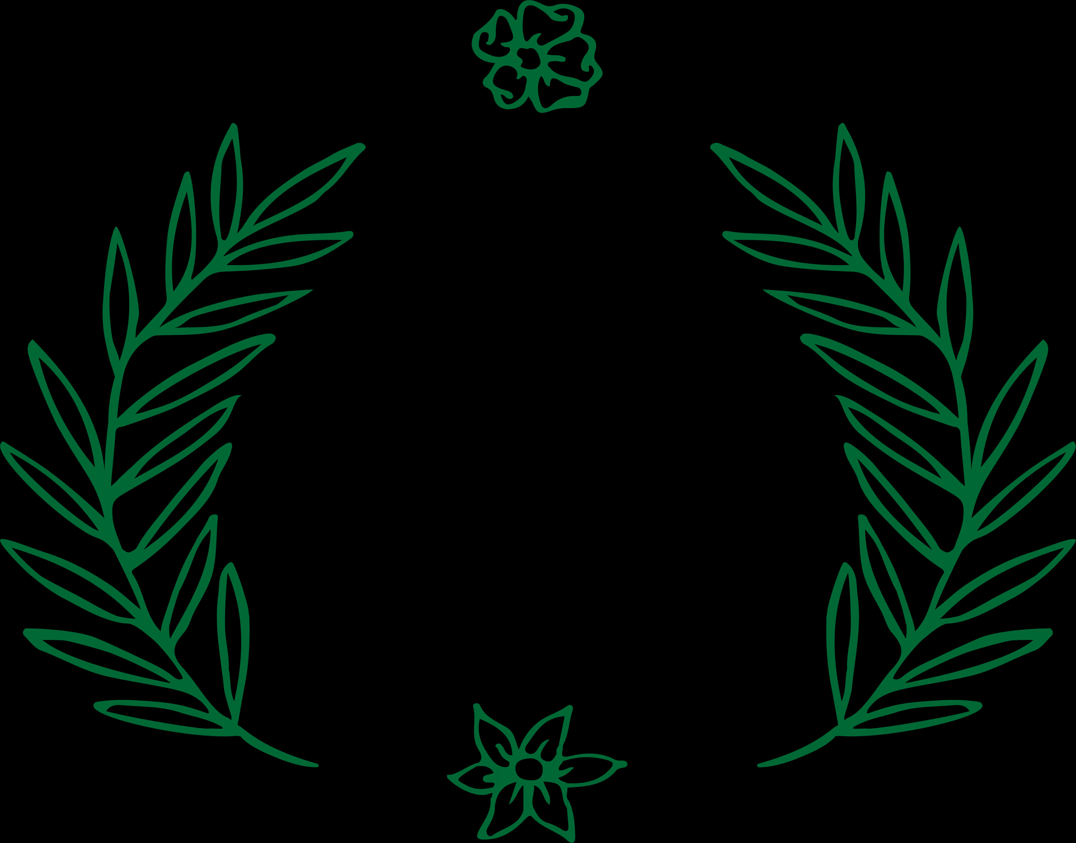 Зелена лавровая венец рамка Тапет