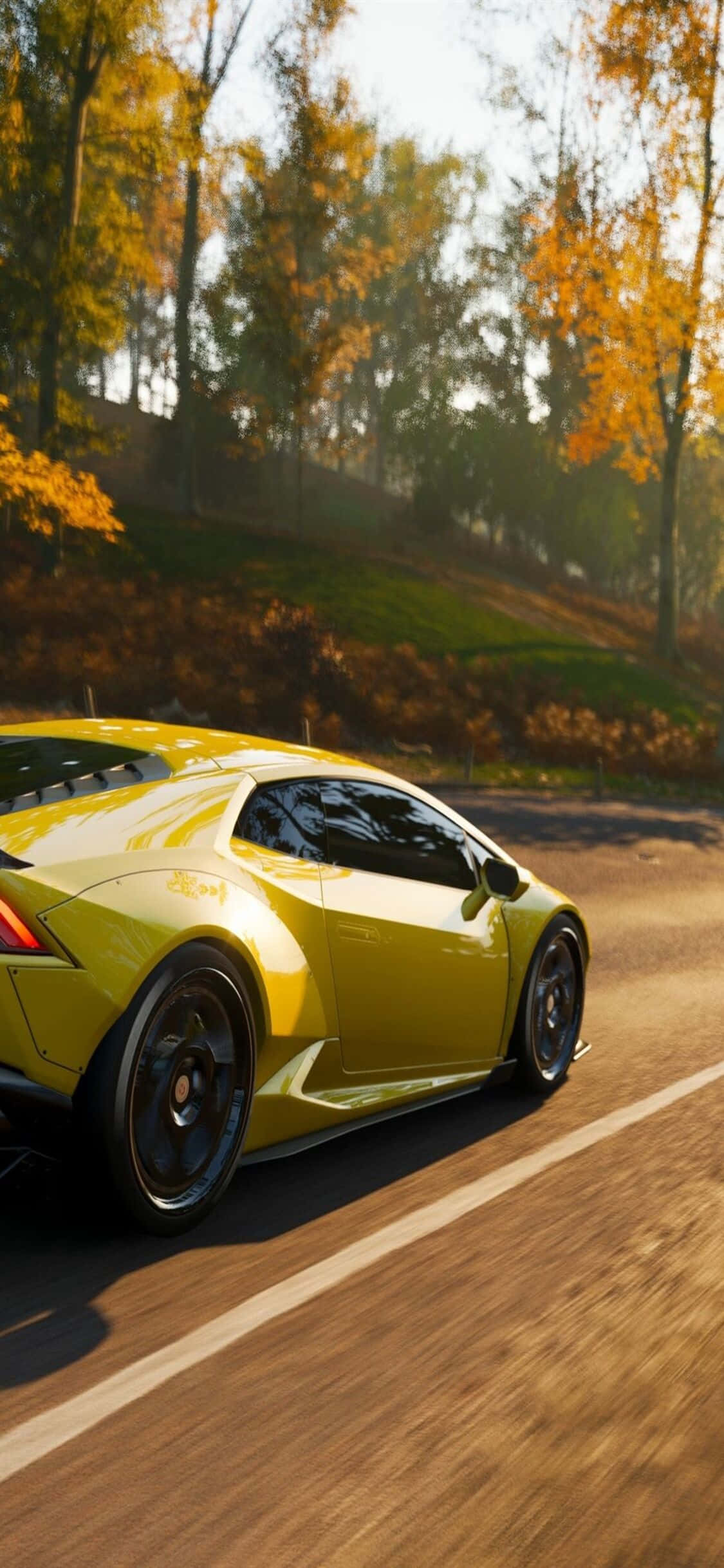 Златен Lamborghini Huracan iPhone X Forza Motorsport 7 фон Тапет
