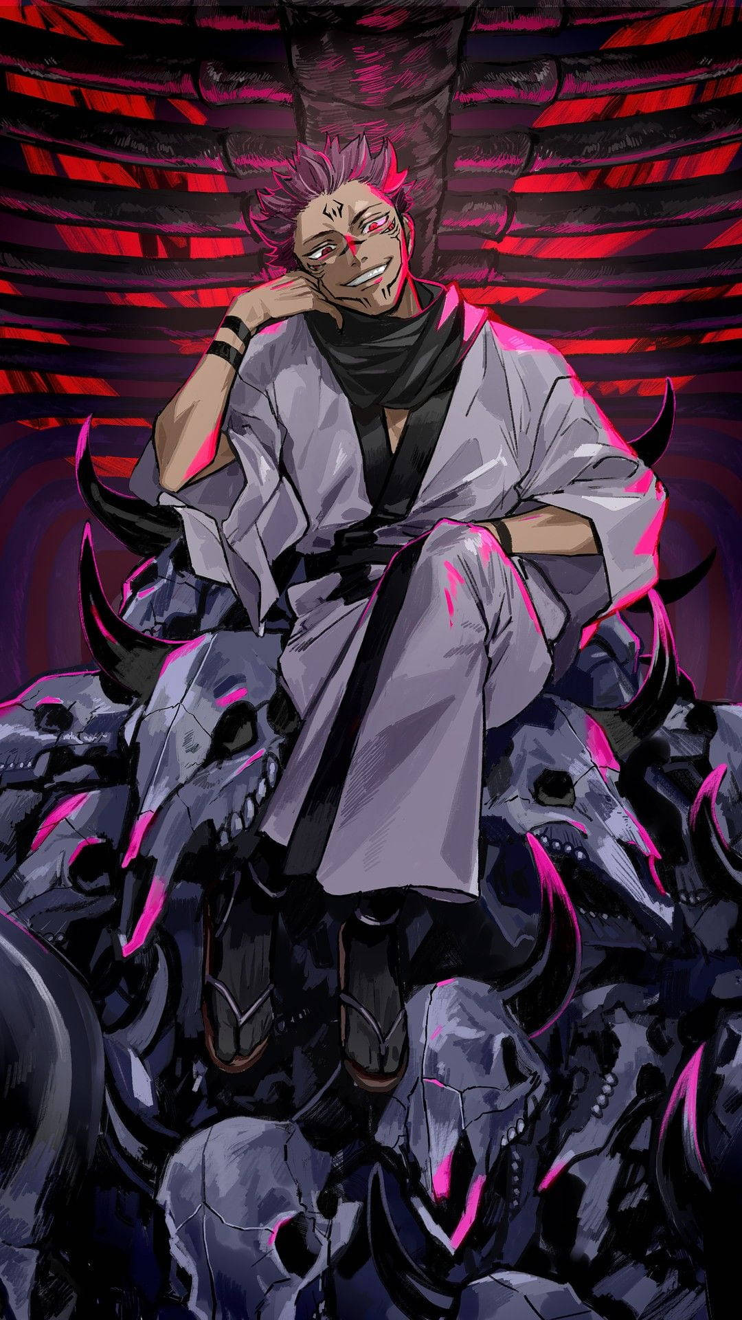 Зловещ Сукуна Jujutsu Kaisen за iPhone — Джу-джуцу Кайсен Тапет