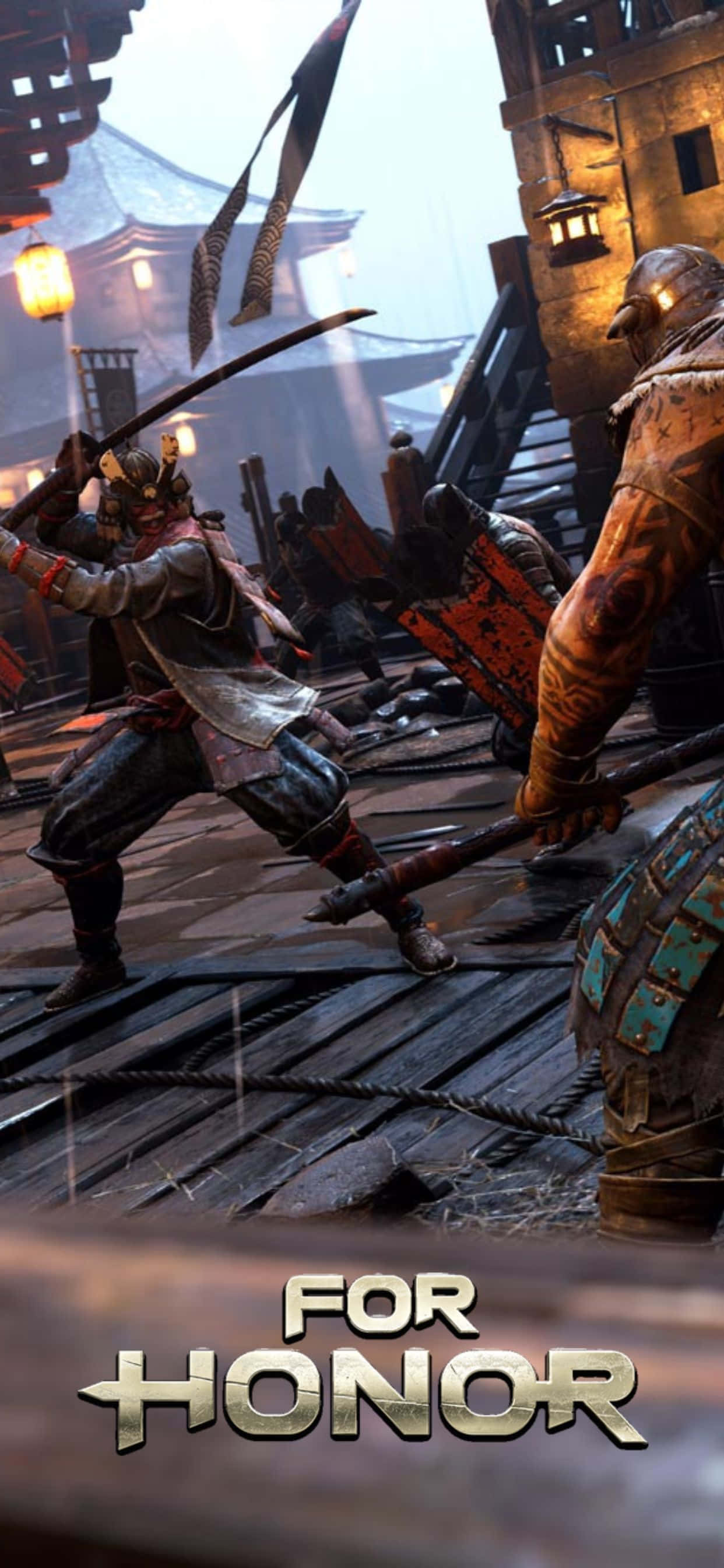 Играйте в увлекателната екшън игра For Honor на вашия iPhone XS Max Тапет