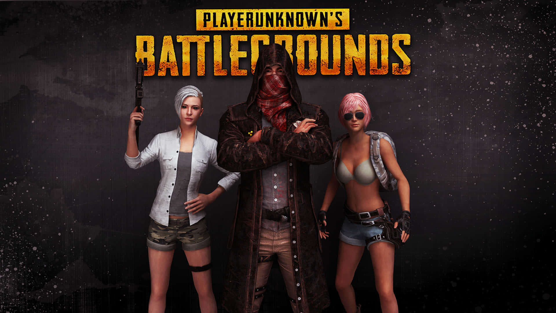 Играчи на Player Unknown Battlegrounds на черен фон Тапет