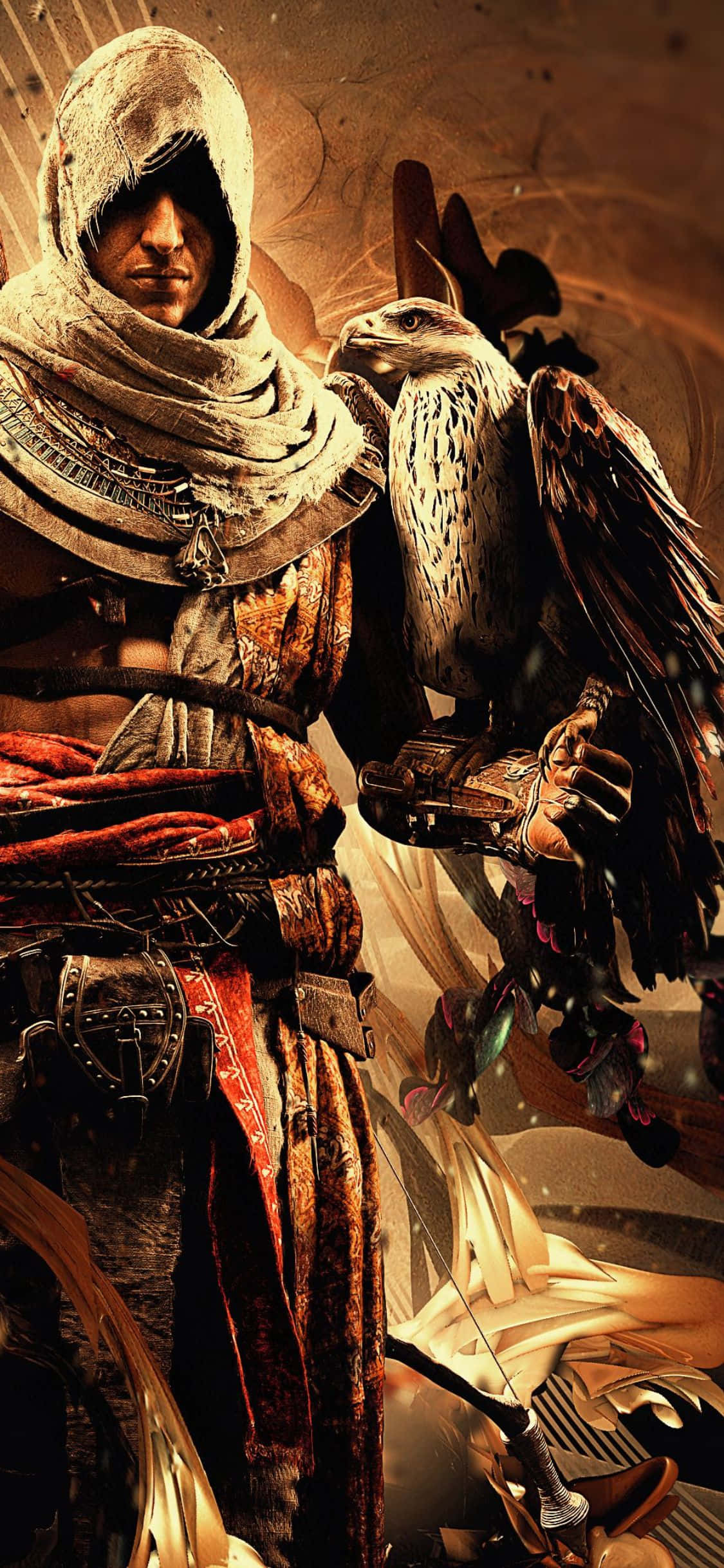 Изберете своя съдба и водите Братство с тапет за iPhone X Assassin's Creed Origins. Тапет