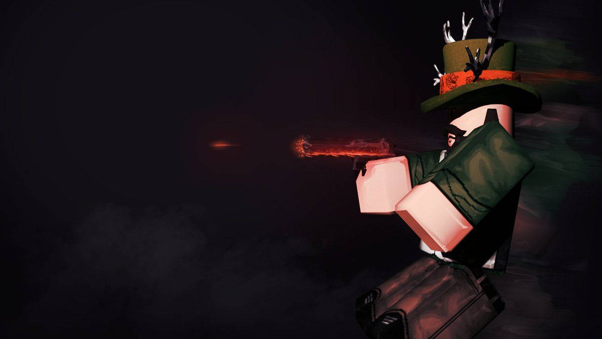 Страхотен тапет на дизайн на аватар каубой в онлайн играта Roblox.