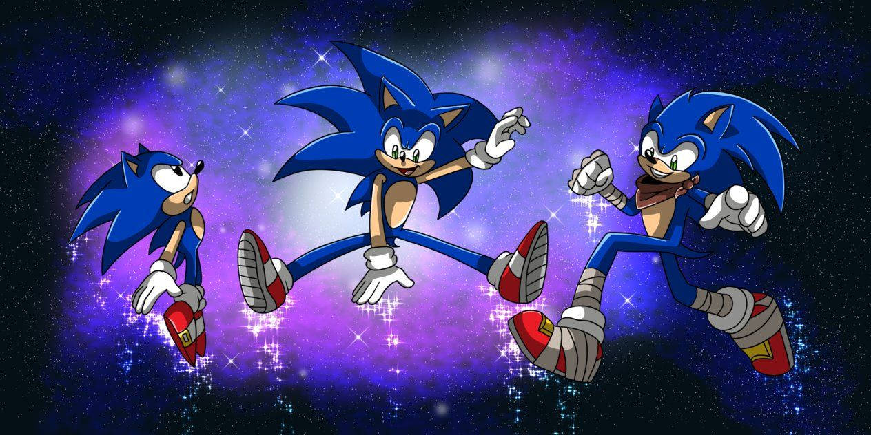 Тапет на Sonic, представен в три динамични акта.