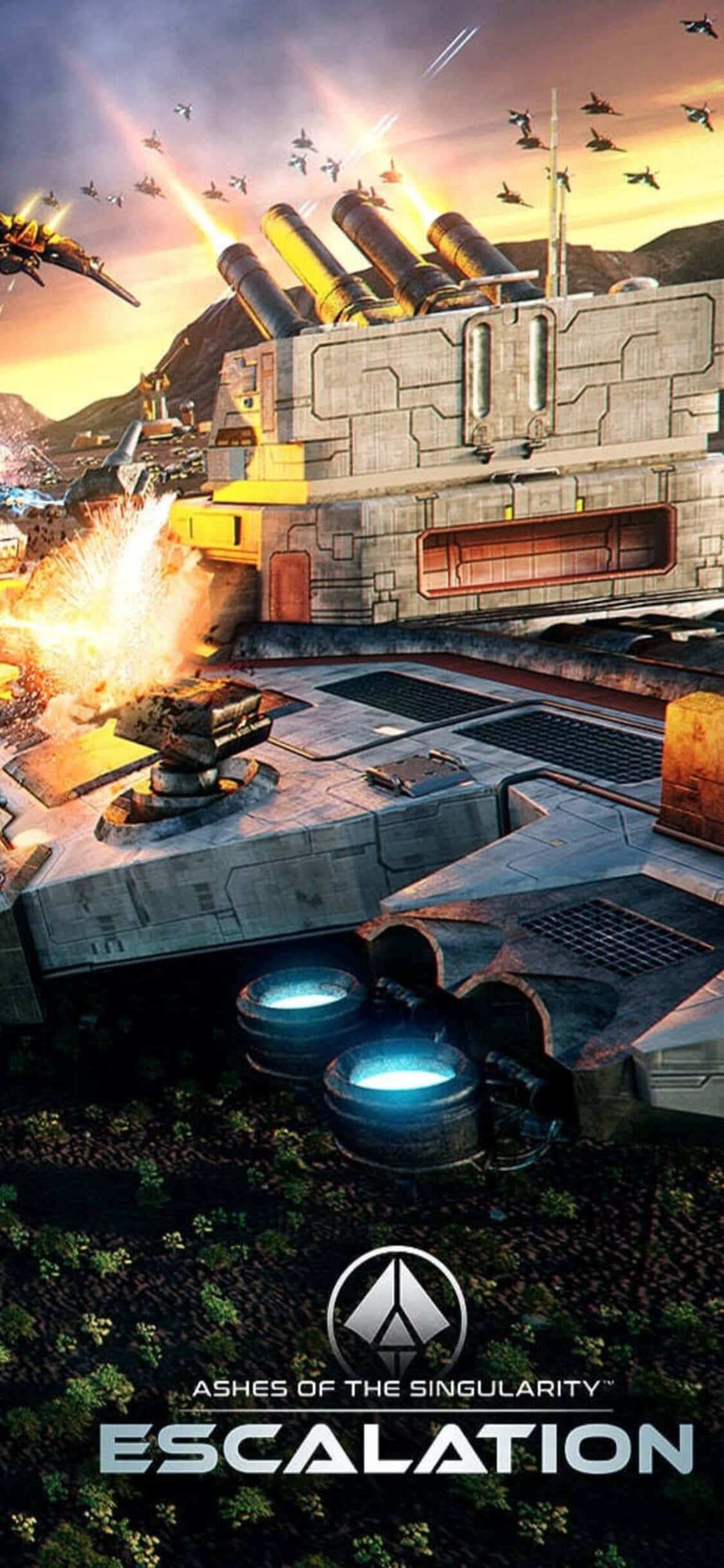 Изживей вълнуещ научно-фантастичен свят с iPhone X и Ashes of the Singularity Тапет