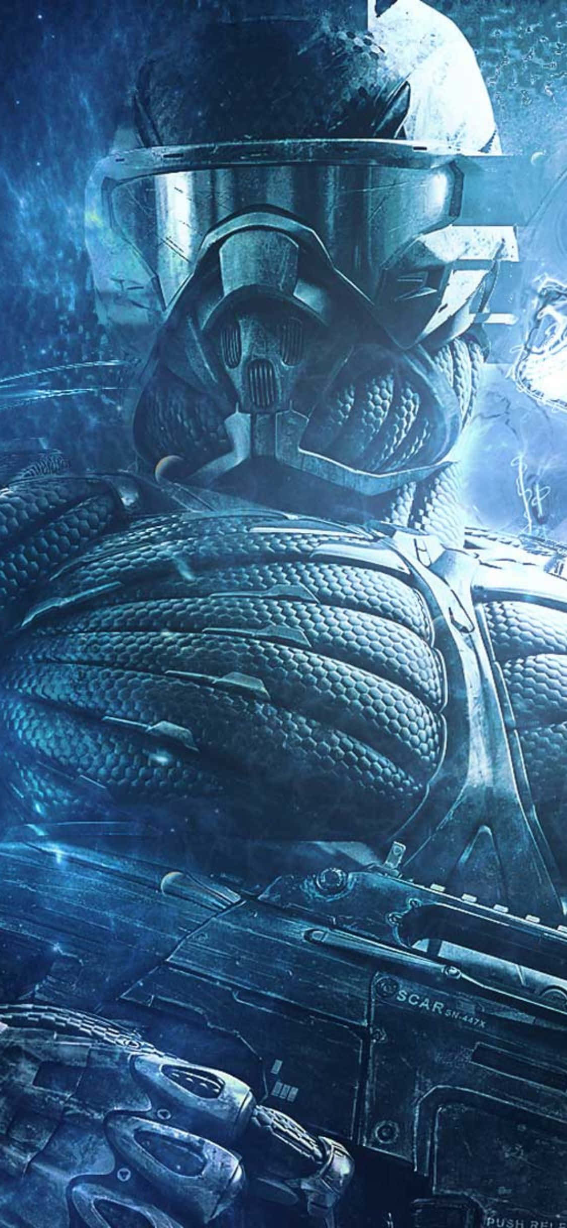 Изживейте извънредното игрово изживяние на Crysis 3 на iPhone X Тапет