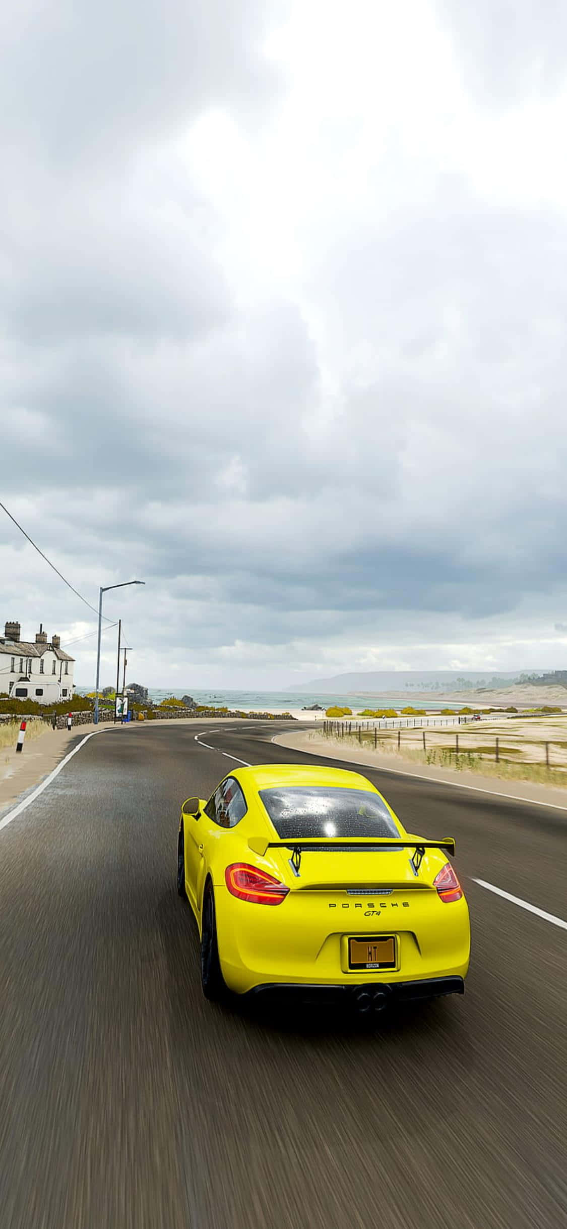 Изживейте състезателната игра как никога преди с iPhone Xs и Forza Horizon 4 Тапет