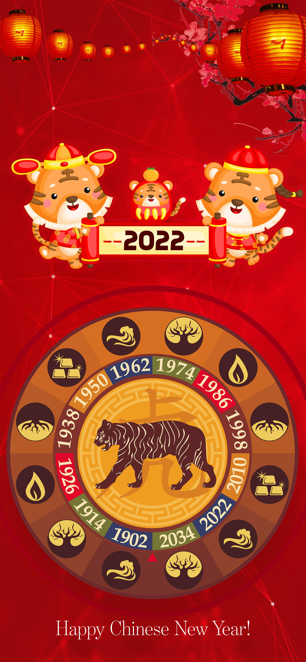 Изкуство за Китайска Нова Година 2022 Тапет