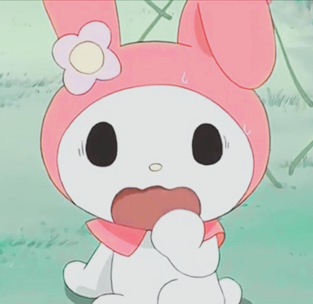 Изненадано лице на My Melody PFP Тапет