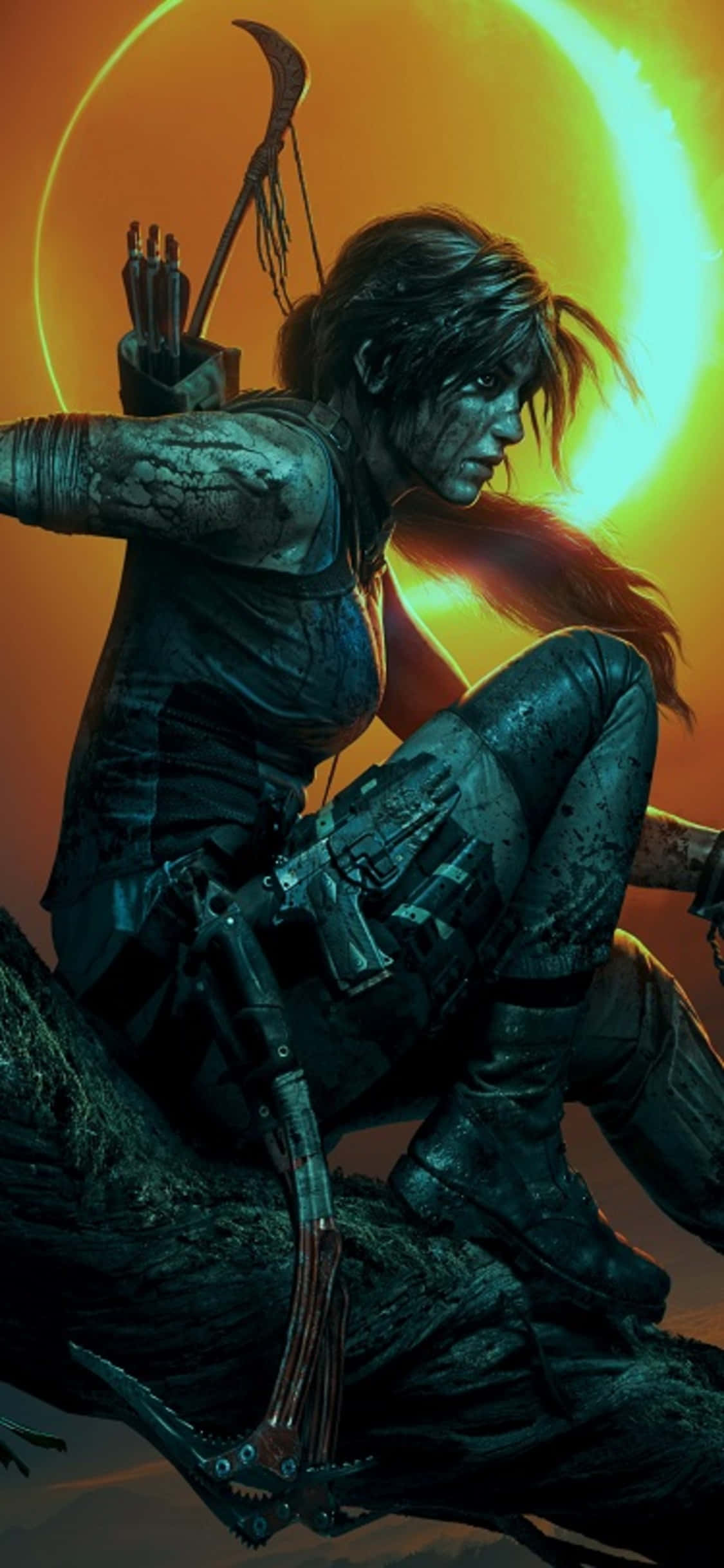 Изображение „Разгледайте катакомбите от Shadow of the Tomb Raider на iPhone X“ Тапет
