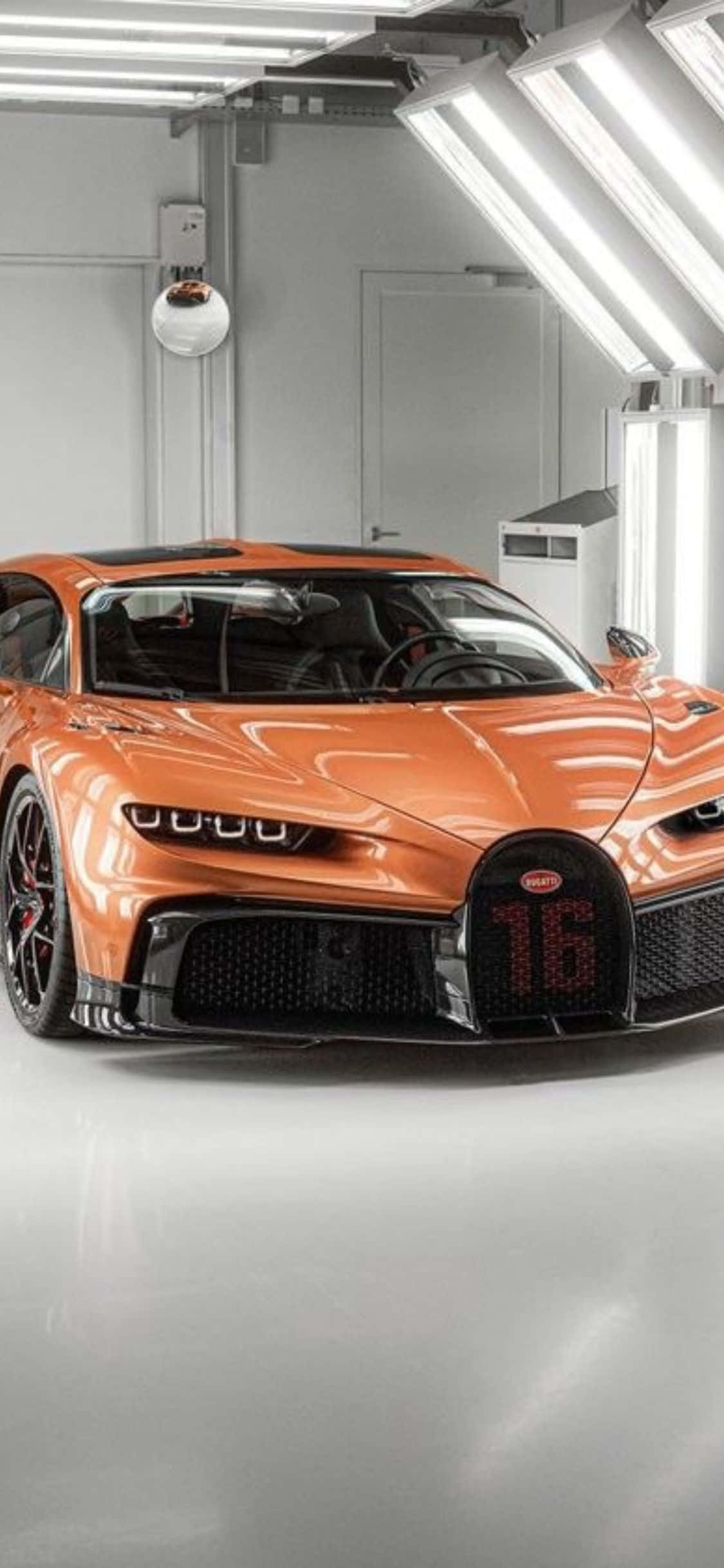 Използвайте мощ и скорост на iPhone Xs в стил Bugatti. Тапет