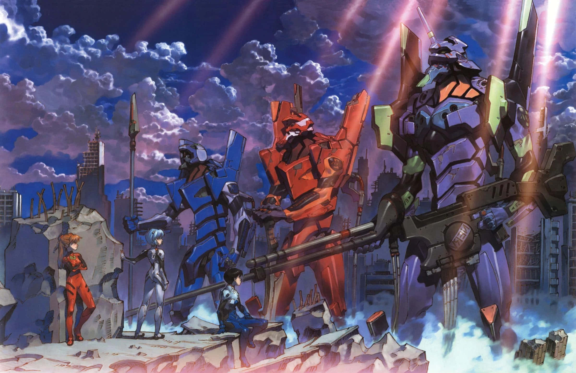 Изследвайте вълнуващата вселена на Neon Genesis Evangelion! Тапет