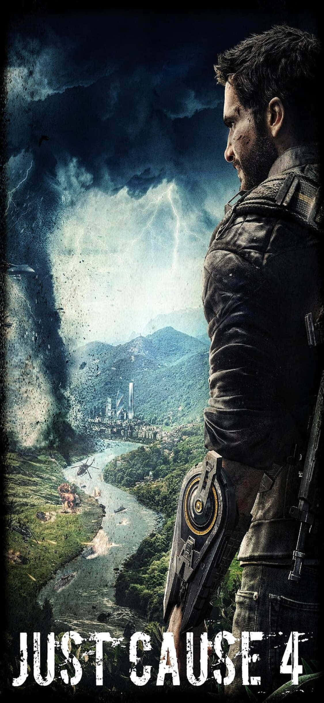 Изследвайте отворен свят рай с Just Cause 4 на iPhone X Тапет