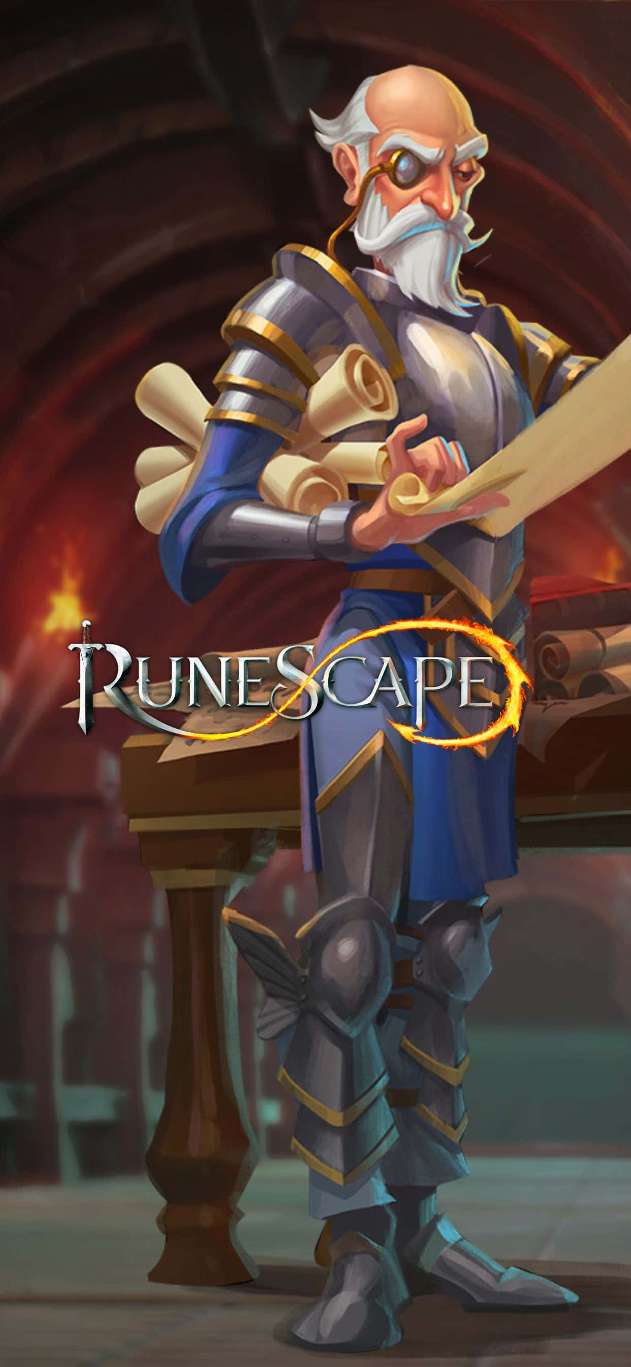 Изследвайте света на Runescape с iPhone Xs Max Тапет