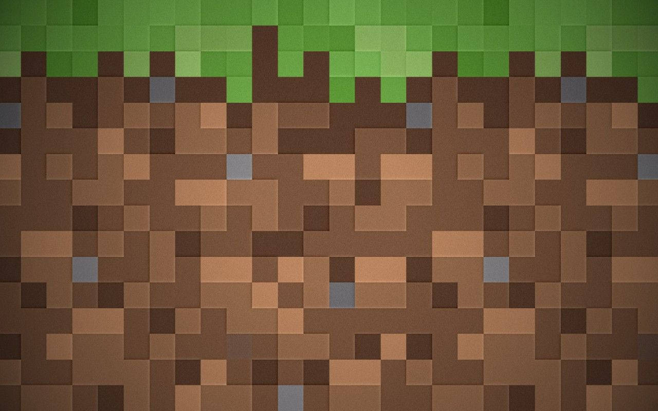 Minecraft Dirt Grass Pixelated Art тапет