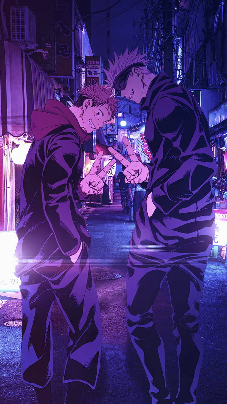 Итадори и Годжо от Jujutsu Kaisen за iPhone Тапет