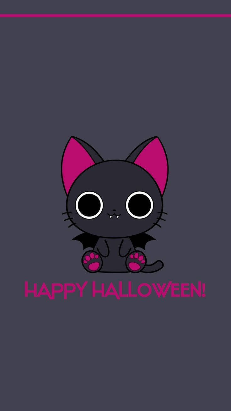 Кawaii Halloween Страшна котка Тапет
