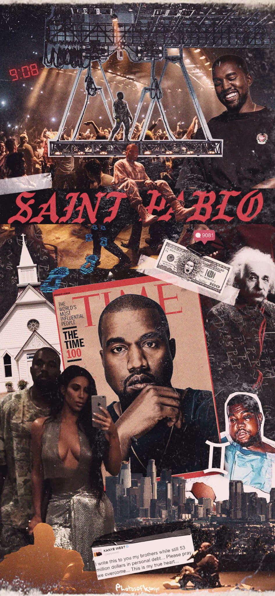 Канйе Уест на слушателно парти за The Life of Pablo Тапет