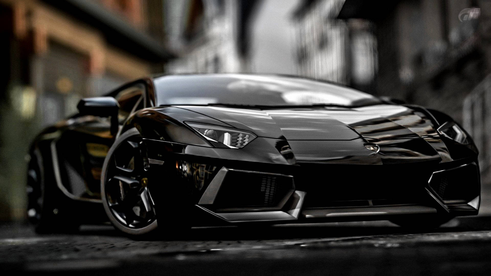 Капак на Lamborghini Aventador черни спортни автомобили Тапет