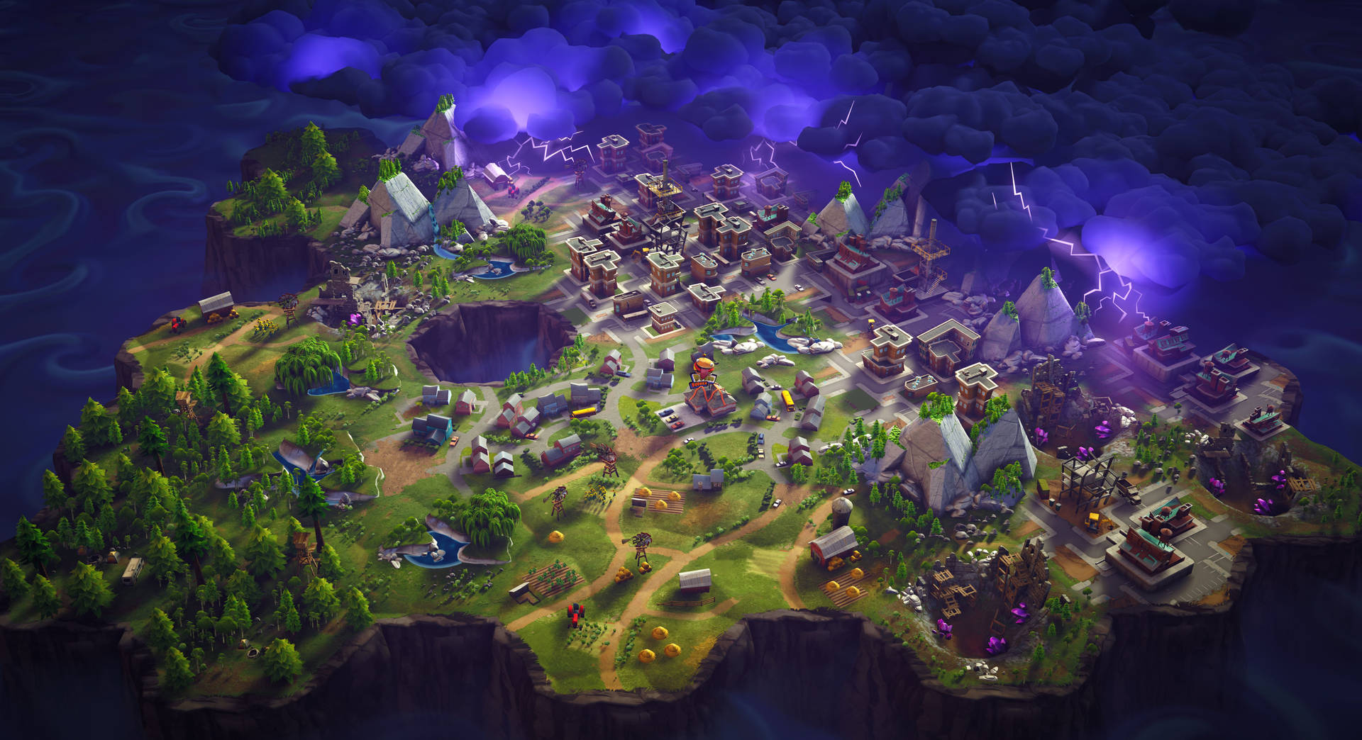 Карта на терените в играта Fortnite тапет.