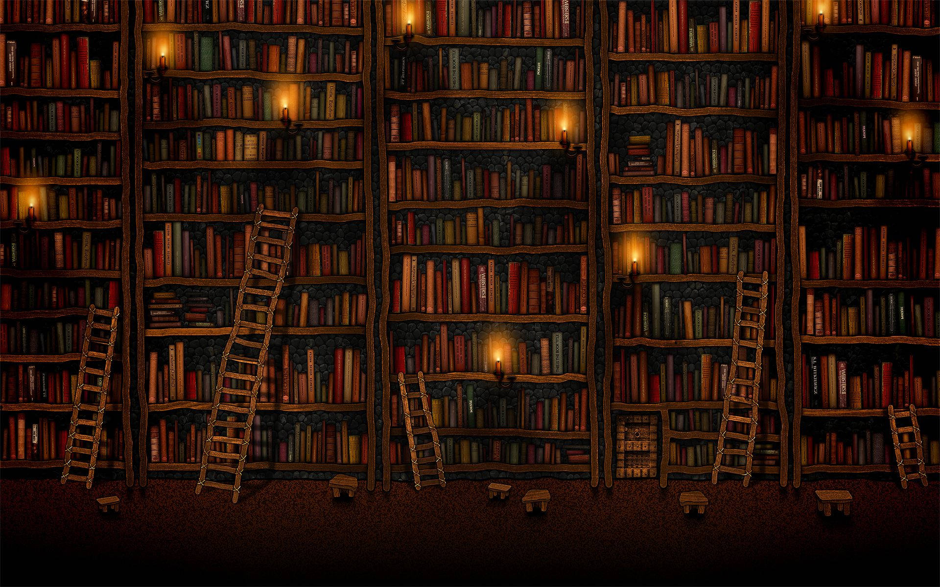 Кафяв естетичен рафт с книги и лаптоп