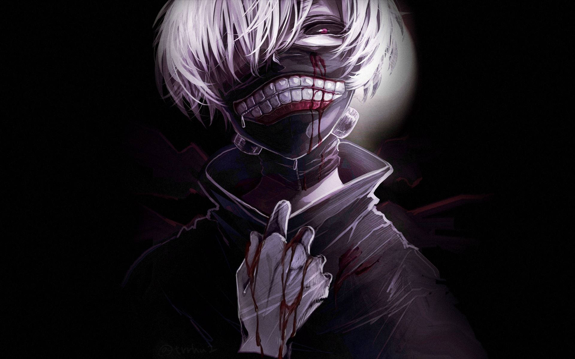 Кен Канеки Маска Кръв Tokyo Ghoul Тапет