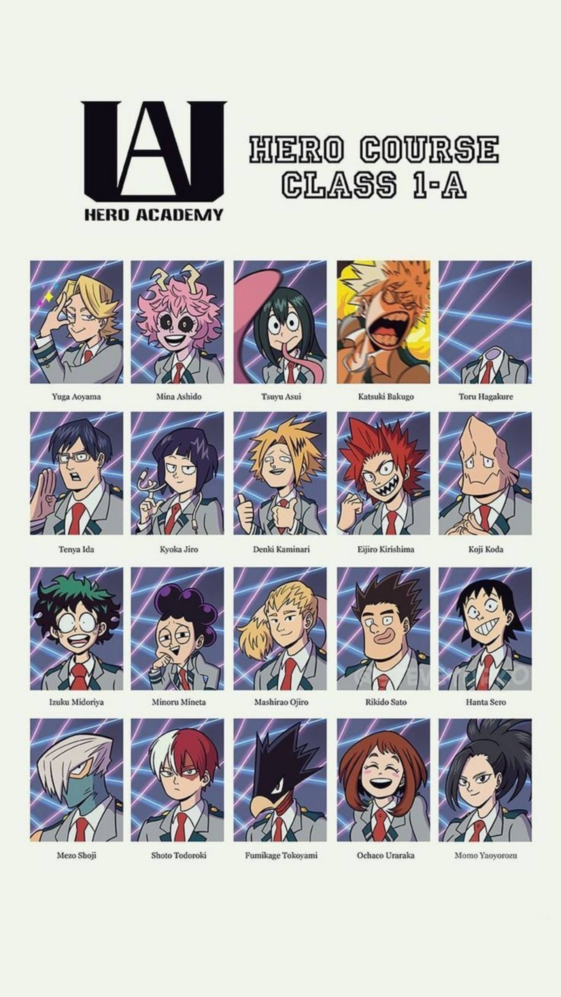 Клас 1-A Годишник My Hero Academia iPhone Тапет