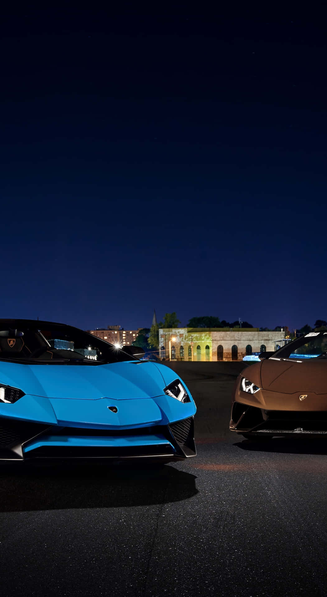 Класическо синьо Lamborghini за iPhone Тапет