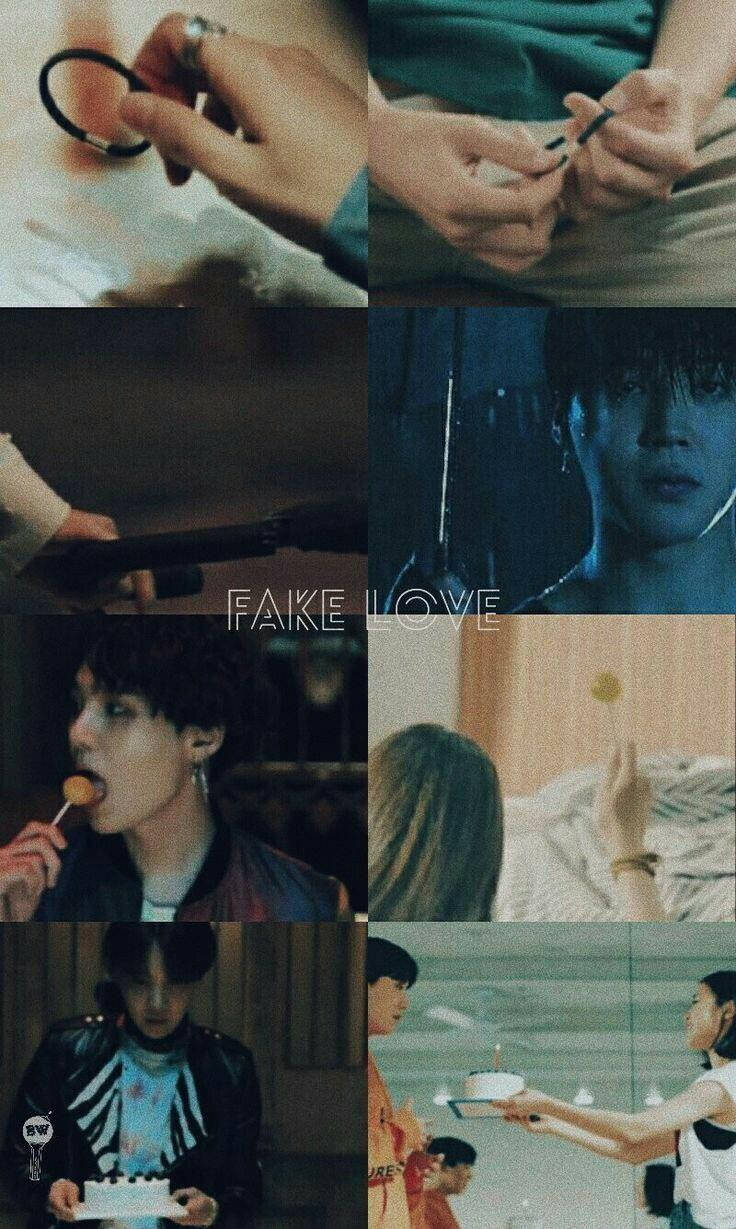 Коллаж BTS Fake Love Тапет