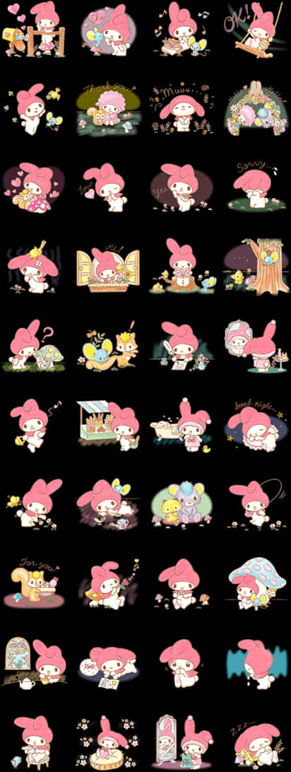 Line стикер My Melody, HD PNG изтегляне — Кафява естетика GIF Тапет