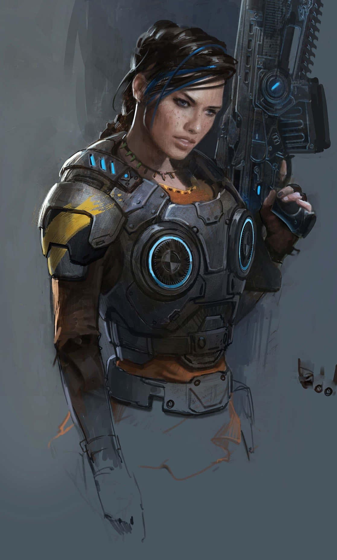 Концепция на Кейт Диас за iPhone XS Gears of War 5 фон Тапет