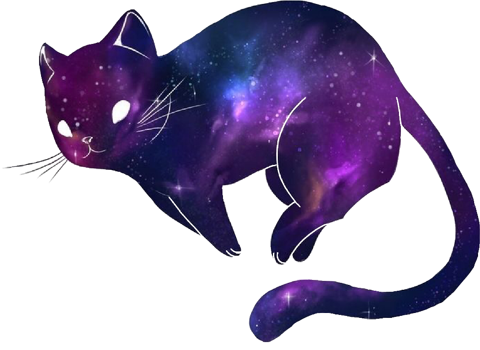 Космическа кавай котка.PNG Тапет