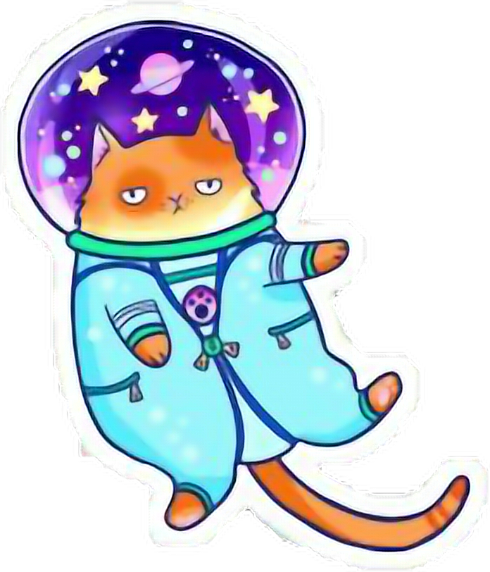 Космическа котка астронавт стикер Тапет