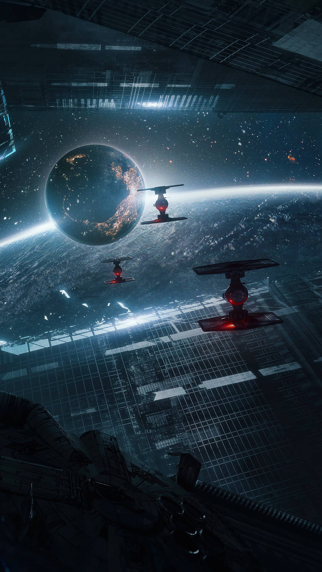 Космически Tie Fighters 4k за телефон