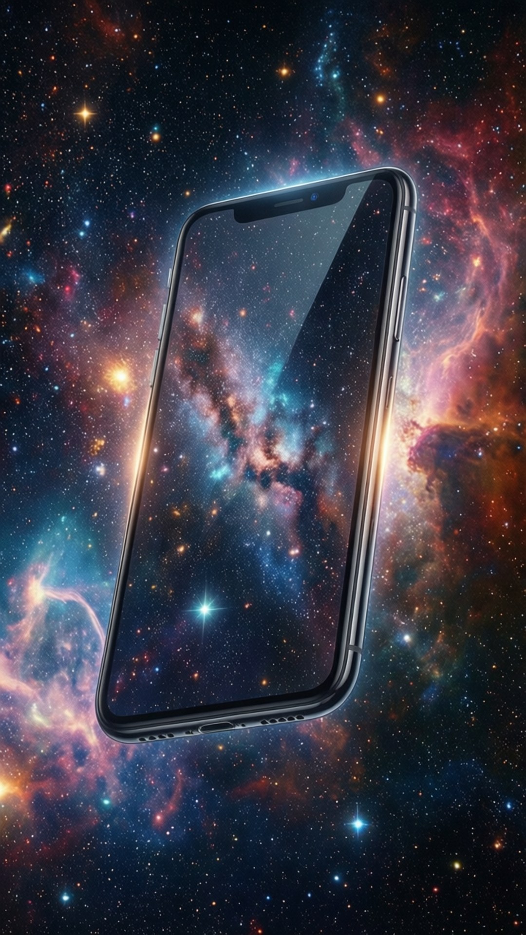 Космически плаващ iPhone XR Тапет