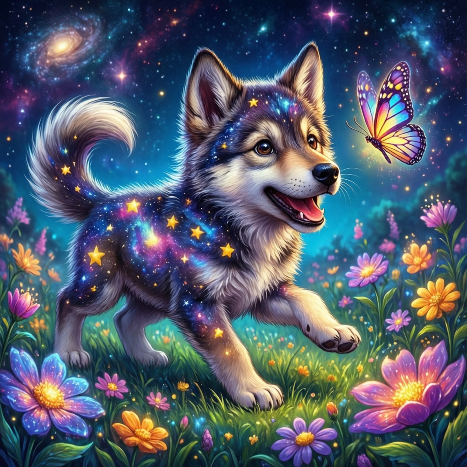 Космическо кученце играе Тапет