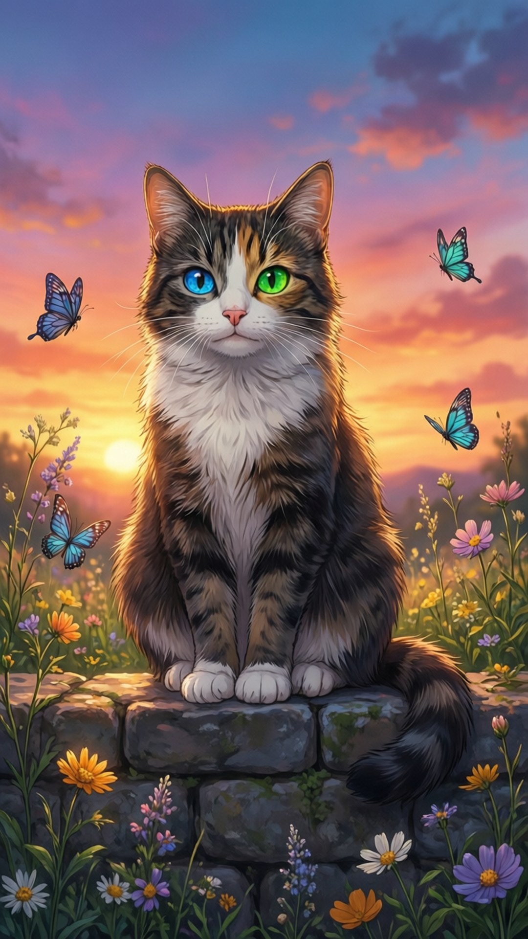 Котка с хетерохромия Тапет