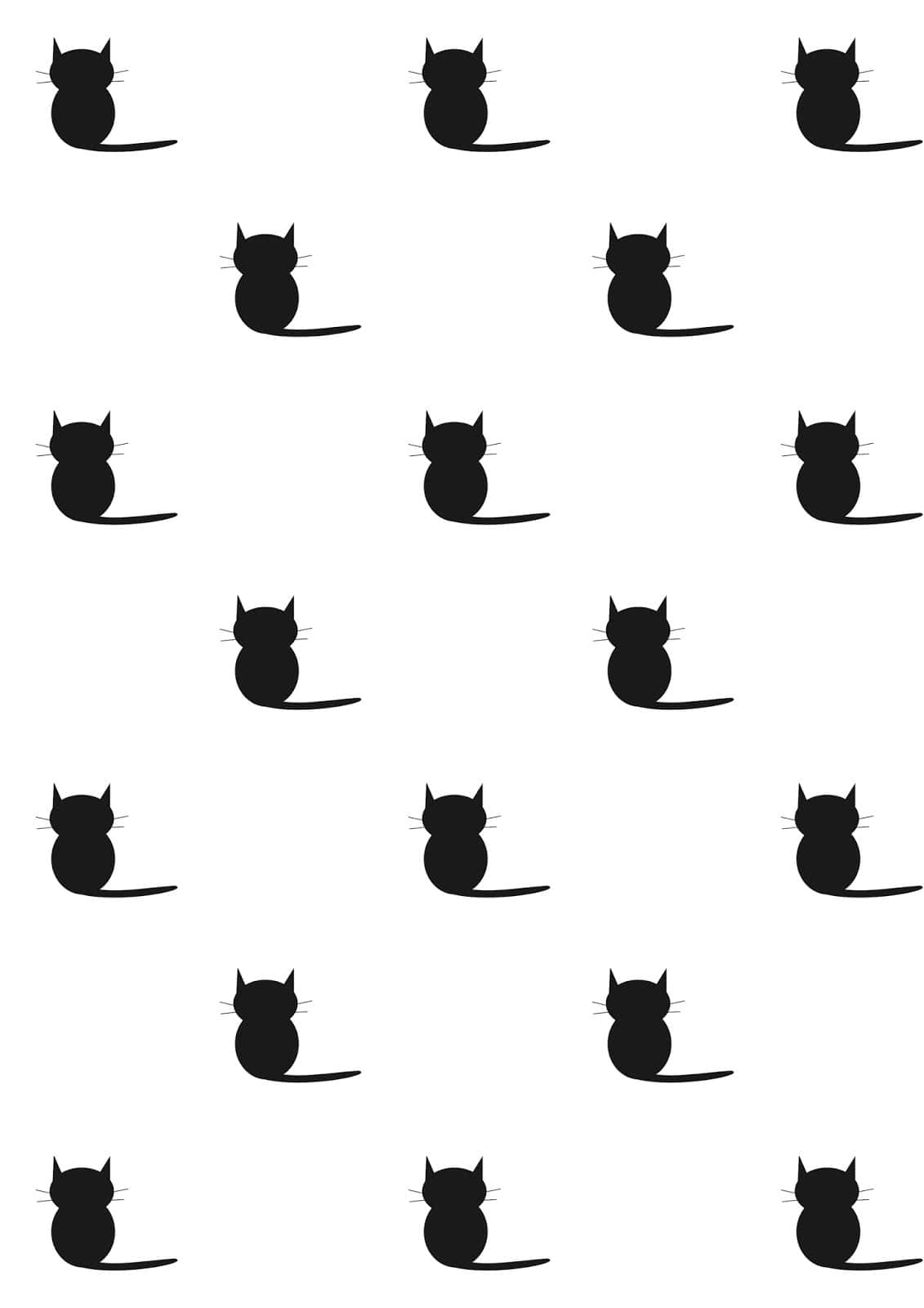 Красива черна котка гледа напрегнато. Тапет
