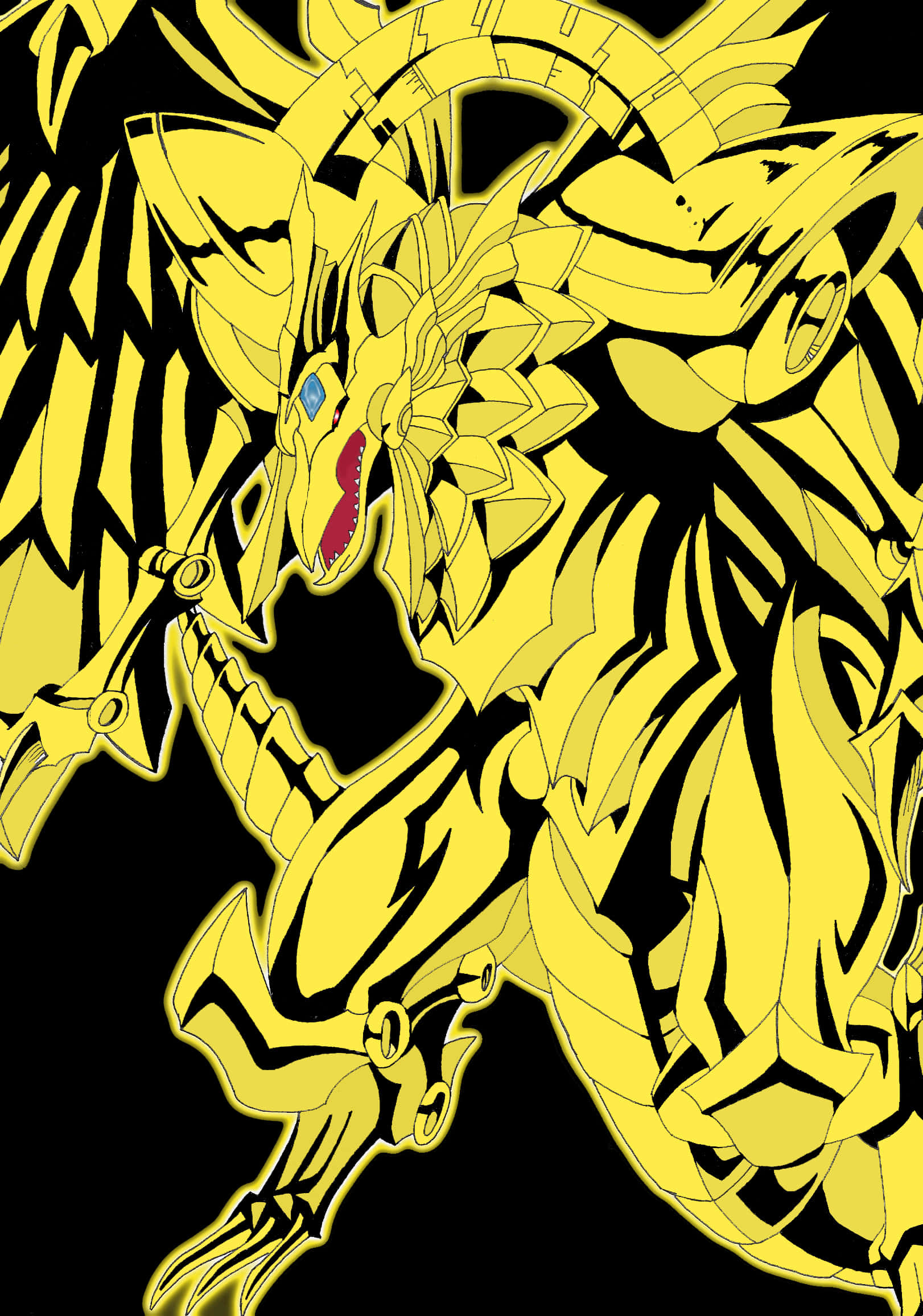 Крилатия дракон на Ра, могъща египетска божествена карта в Yu-Gi-Oh! Тапет
