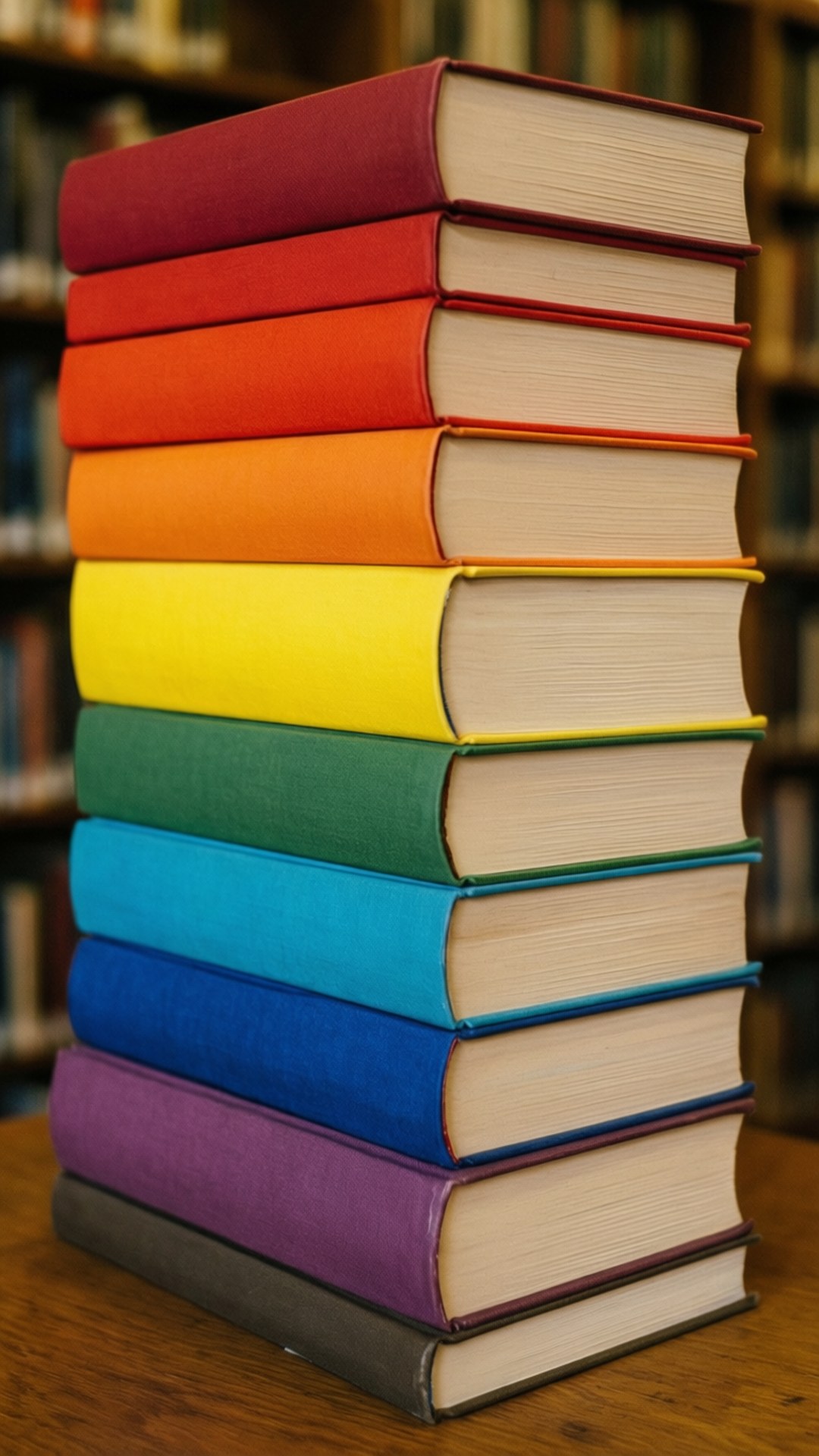 Купичка книги с дъгови цветове Тапет