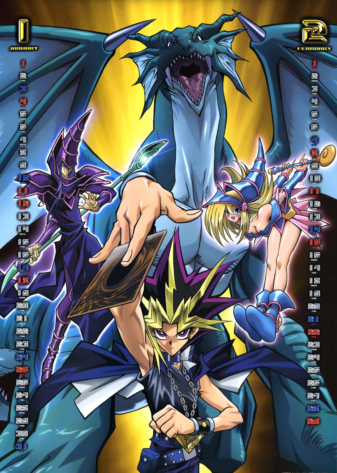 Легендарен Yugioh Тъмния маг в действие Тапет