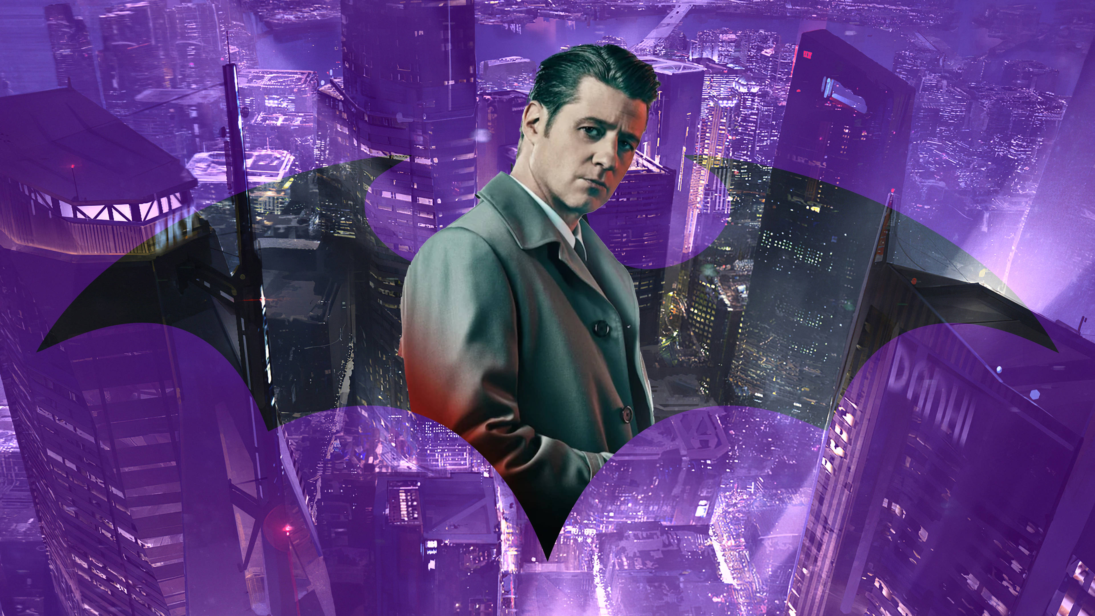 Лилаво естетично 4K Gotham Тапет