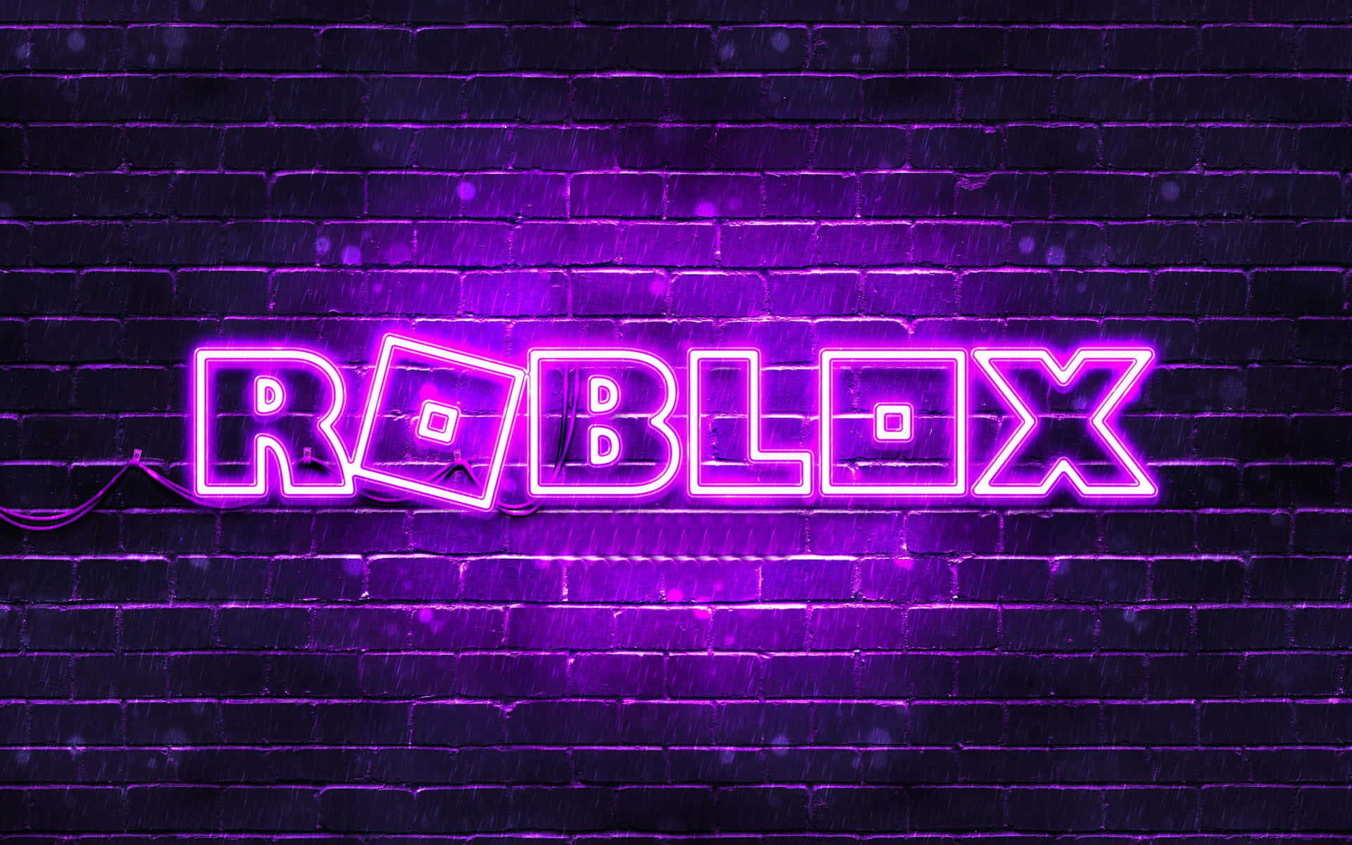 Лилаво неоново лого на Roblox Тапет