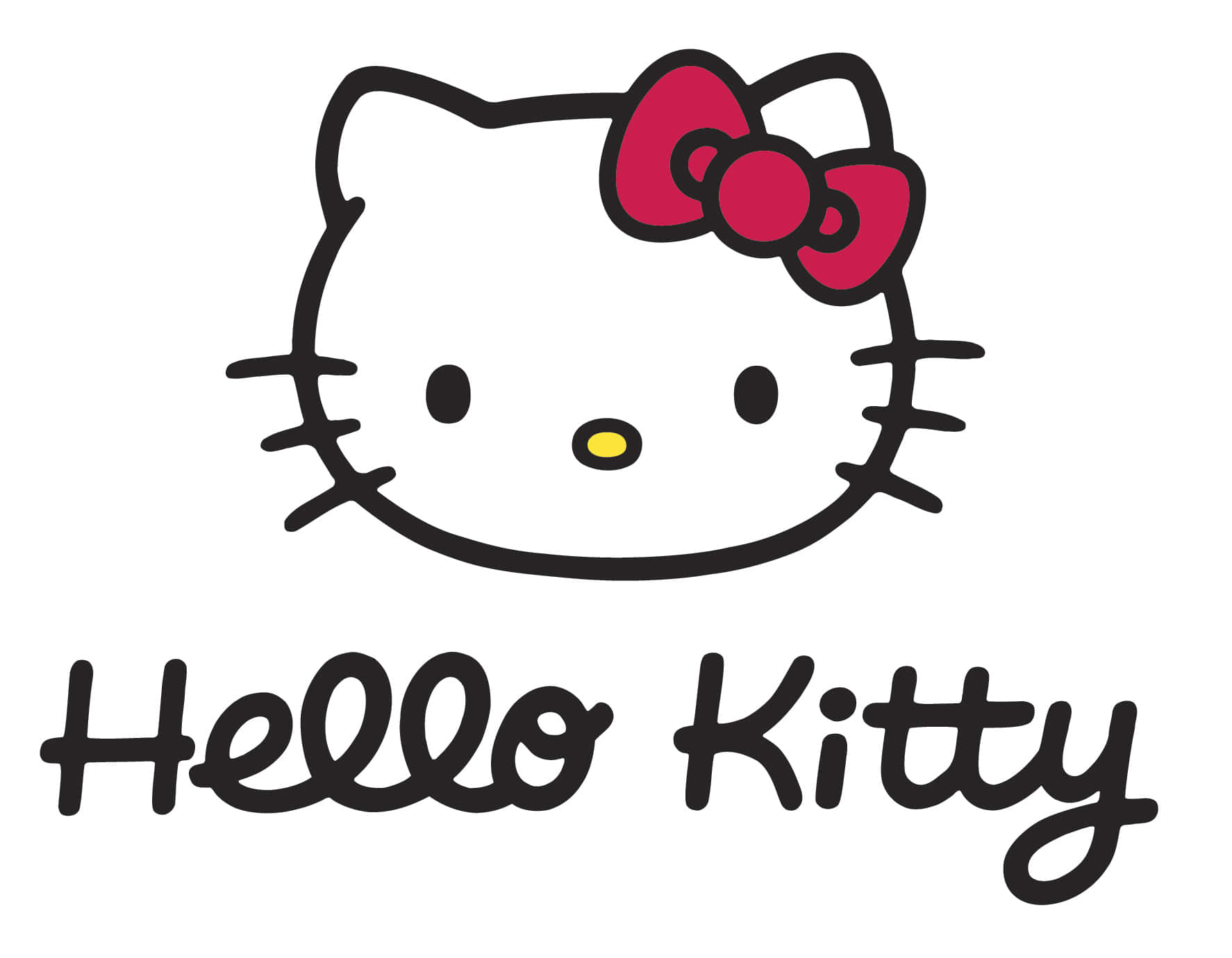 лого на Hello Kitty с червена панделка Тапет