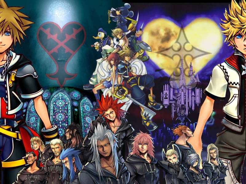 Лого на Kingdom Hearts на тъмен фон