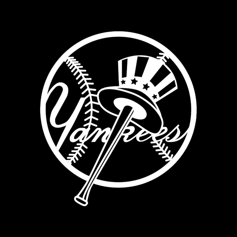 Лого на шапка на Yankees в черно и бяло Тапет