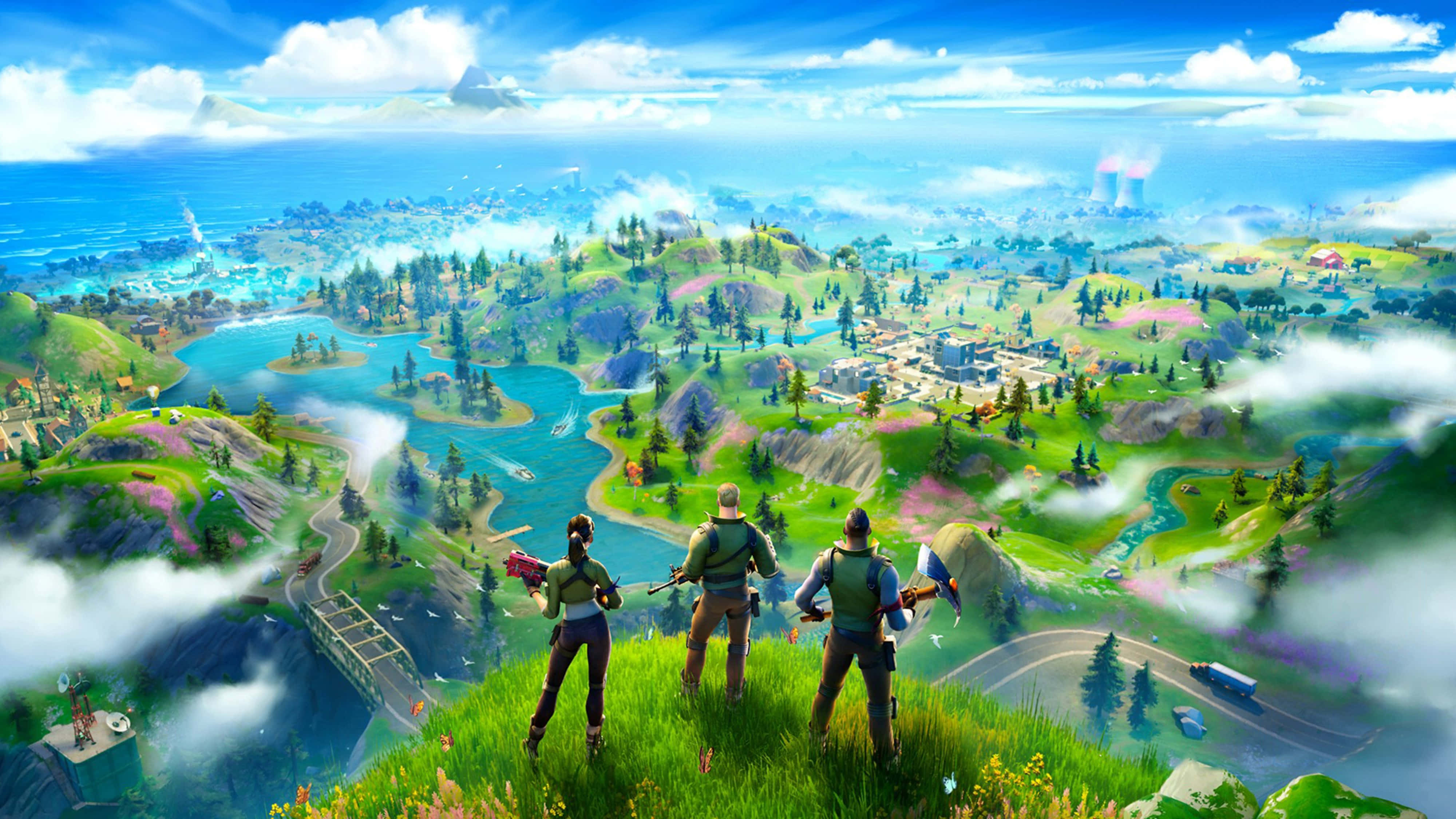 Локация във Fortnite Battle Royale 4K Тапет