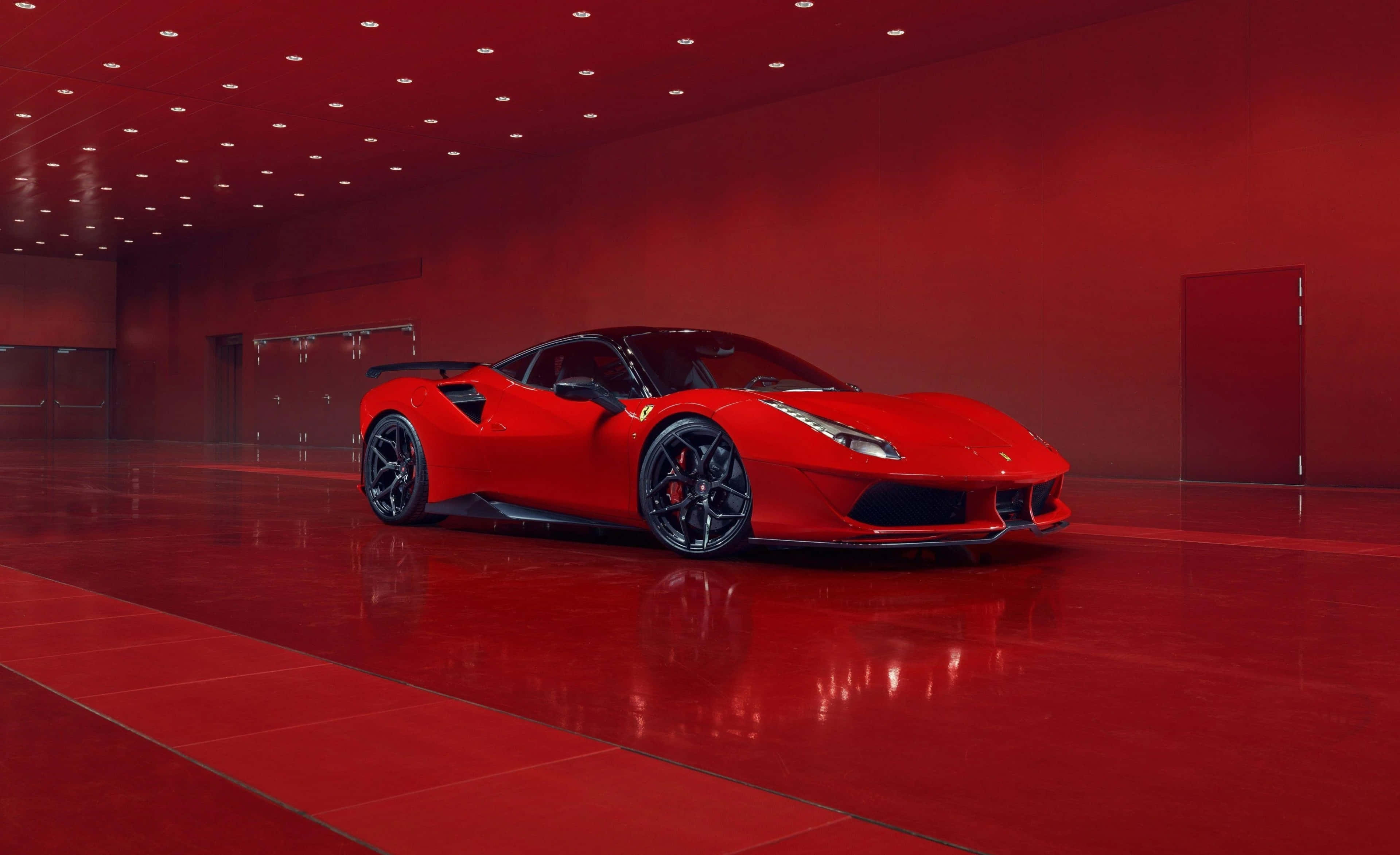 Луксозно червено Ferrari, карано до краен предел Тапет