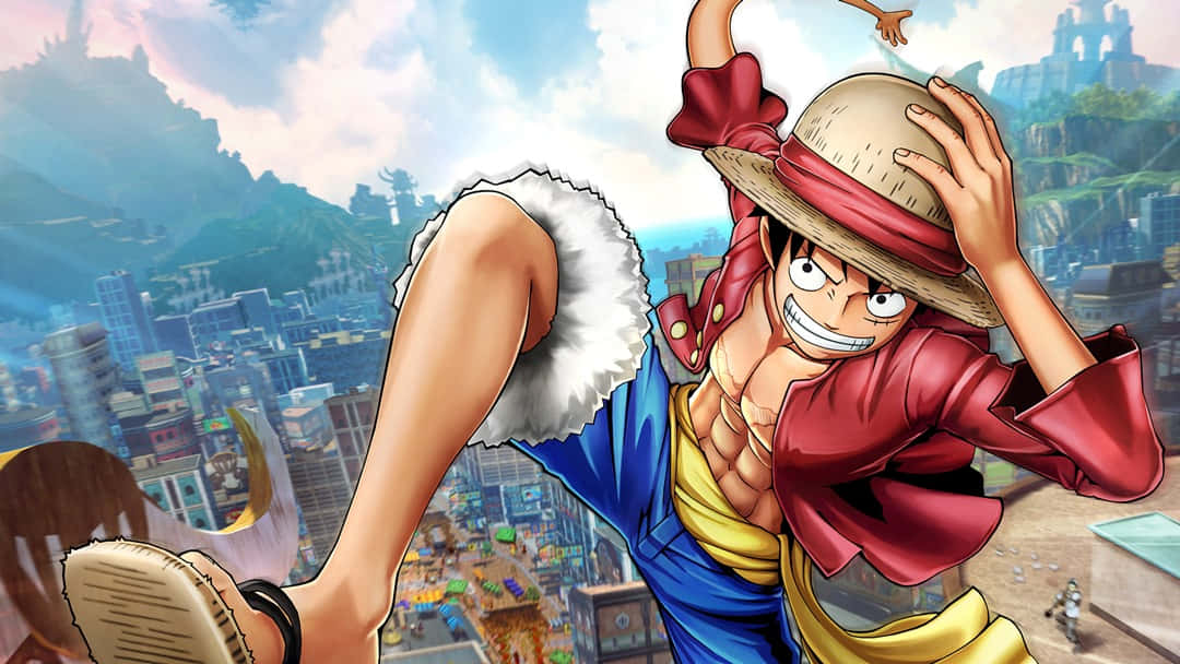 Луфи и Сламената шапка са готови да вдигнат платна в търсене на One Piece! Тапет