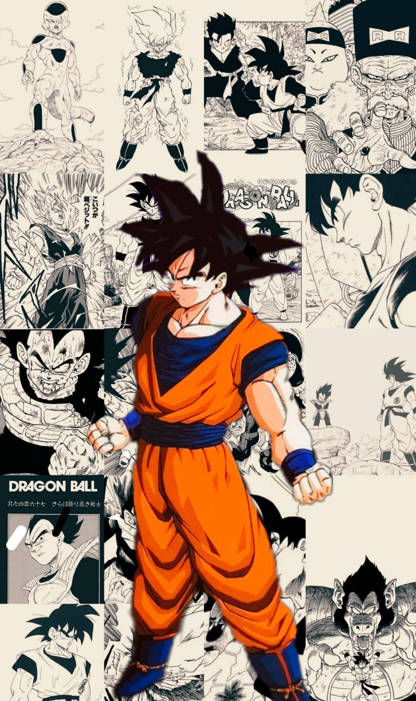 Манга панел на Гоку от Dragon Ball Тапет